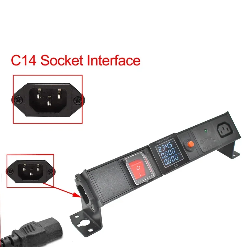 C13 socket PDU power strip network cabinet rack C14 port desktop1-7AC with ammeter overload protection surge protection wireless