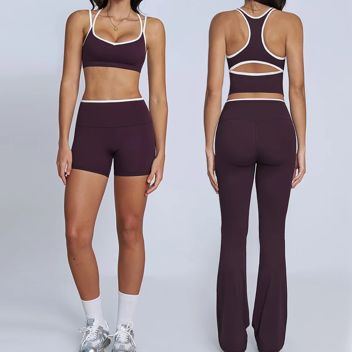 

Gym Tracksuit Yoga Set 2 Pieces Workout Outfits Fitness Sportswear High Waist Leggings Sports Bra Athletic Wear Women Clothes