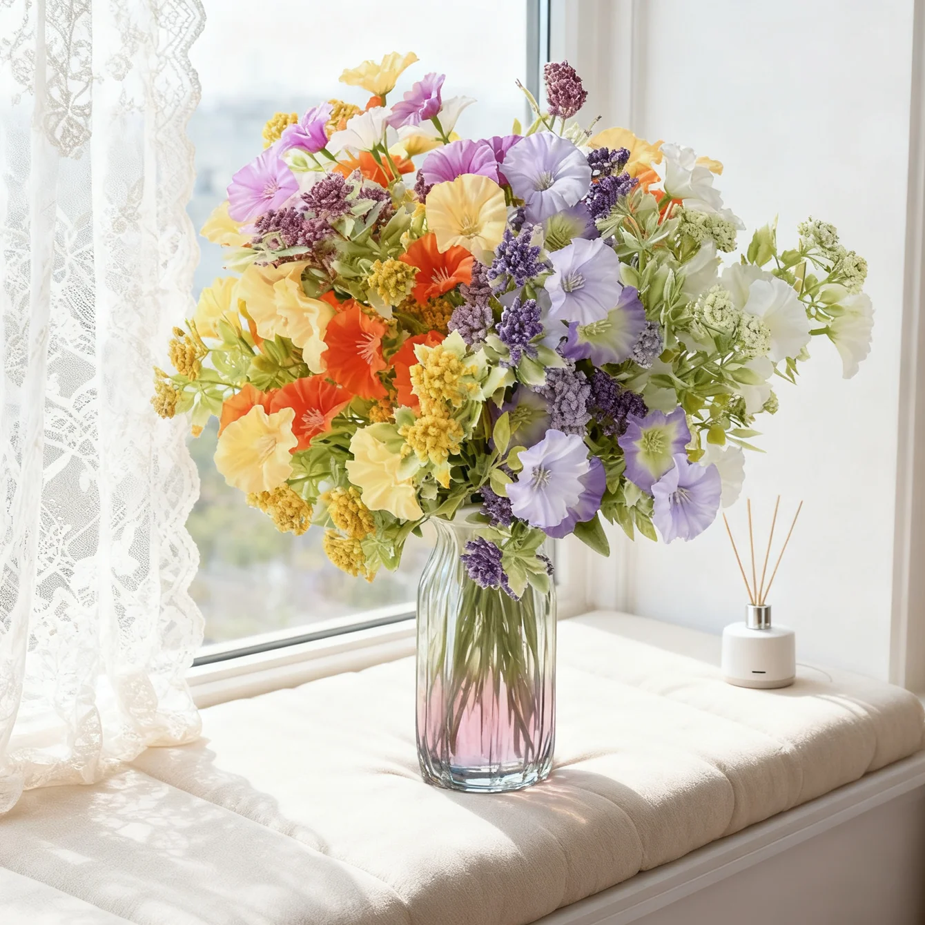 

Silk Artificial Flowers Morning Glory Wedding Home Room Table Decor Wreath Bridal Bouquets Vase Photography Props Diy Gifts Prop