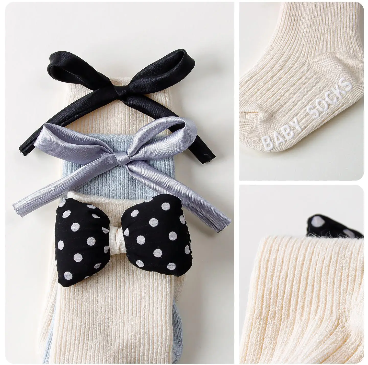 2026 ربيع الخريف طفل الفتيات الجوارب القطنية منتصف العجل الجوارب مع Bowknot عدم الانزلاق النقاط الطابق الجوارب لحديثي الولادة الرضع الصغار