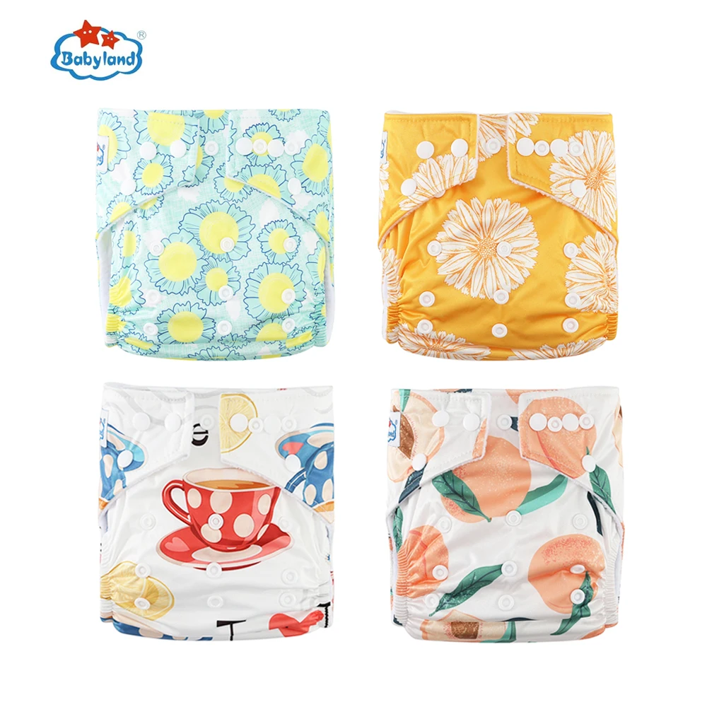 Ecological Diapers For Baby Diaper Covers Babyland Reusable Baby Cloth Diapers Shells Adjustable Nappy Pocket Washable Diapers 4