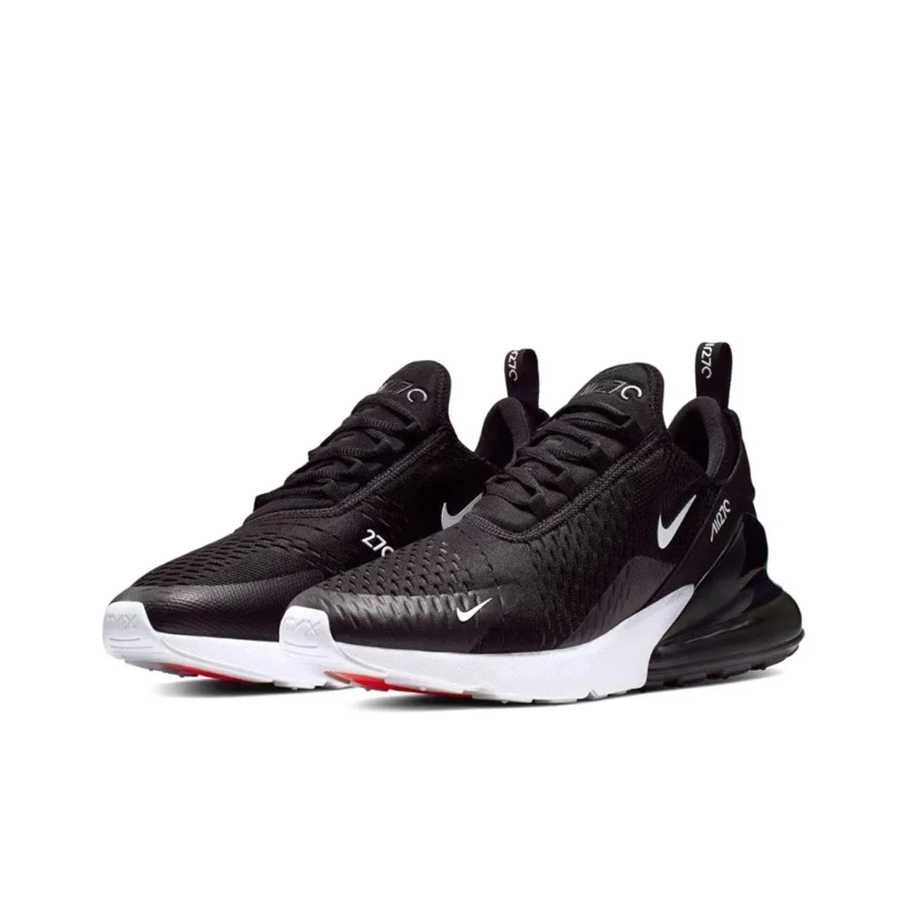 Nike Air Max 270 Mesh Schokabsorptie Antislip Slijtvast Lage Luchtkussen Hardloopschoenen Unisex Zwart & Wit