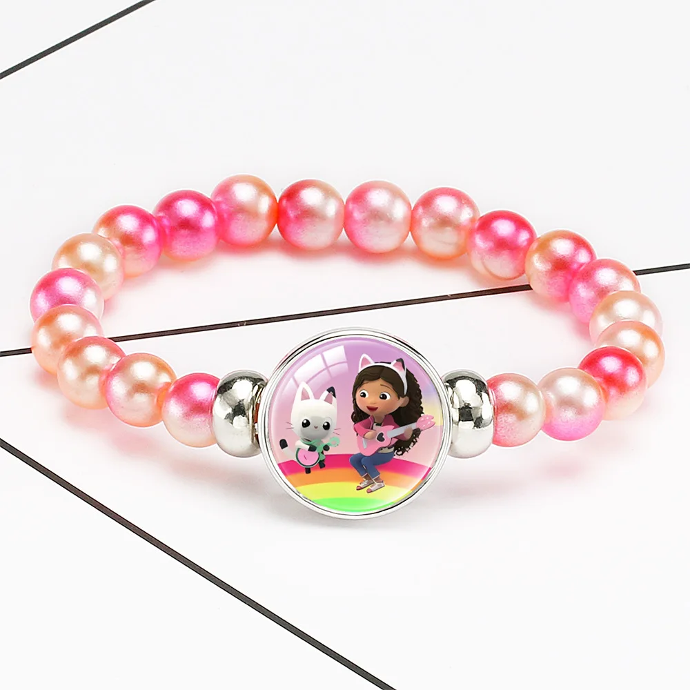 Gabby Dollhouses Mädchen Armbänder Kawaii Perlen Armreifen für Frauen Modeschmuck Kinder Perlen Klassisches Spielzeug Kinder Geschenk Heiße Verkäufe
