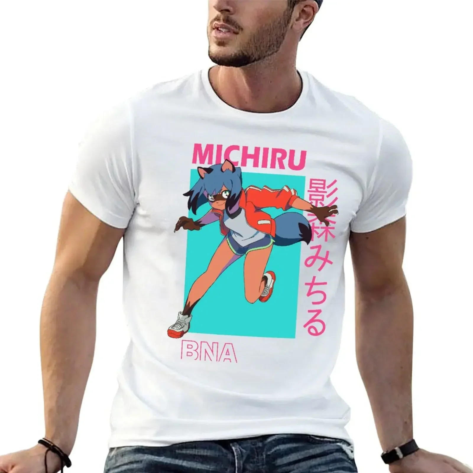 Michiru Kagemori BNA Pink Trigger Anime T-Shirt anime t shirts heavyweights anime kawaii clothes mens cotton t shirts