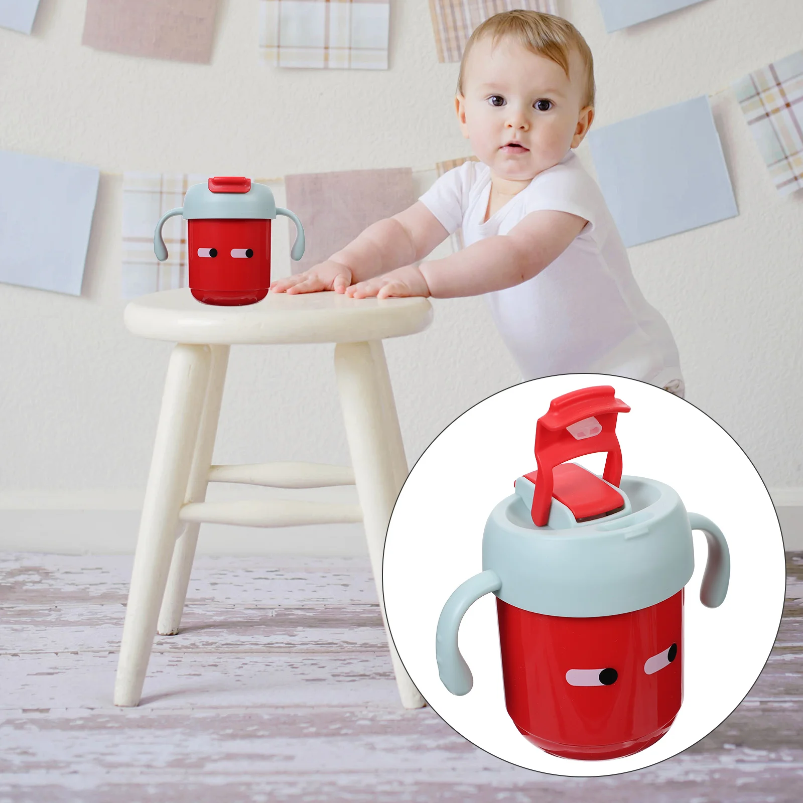

Children's Water Cup Attractive Baby Fun Drinking Kids Toddler Cartoon Safe Stainless Steel