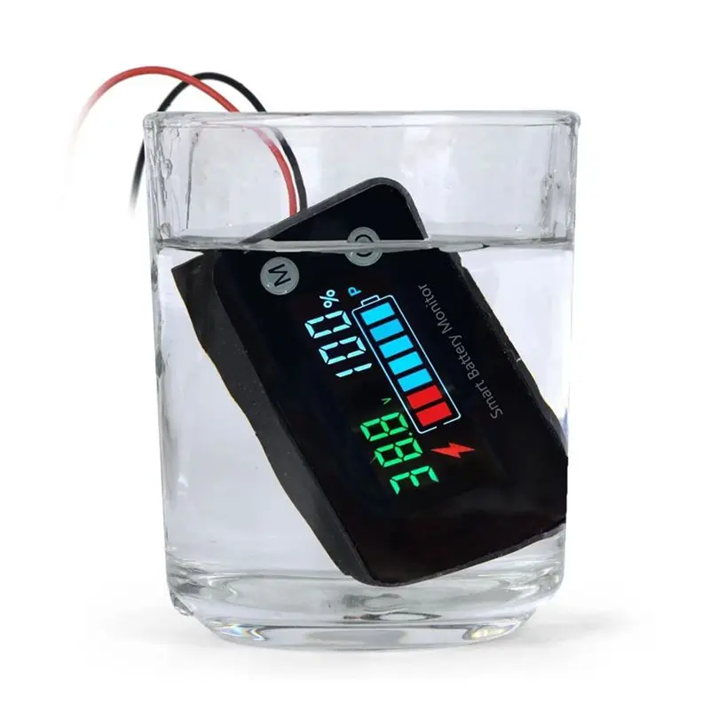 

(SPOR) 7-100V Digital Battery Capacity Tester Battery Monitor Voltage Temperature Switch Meter for Car Ships, NO Waterproof
