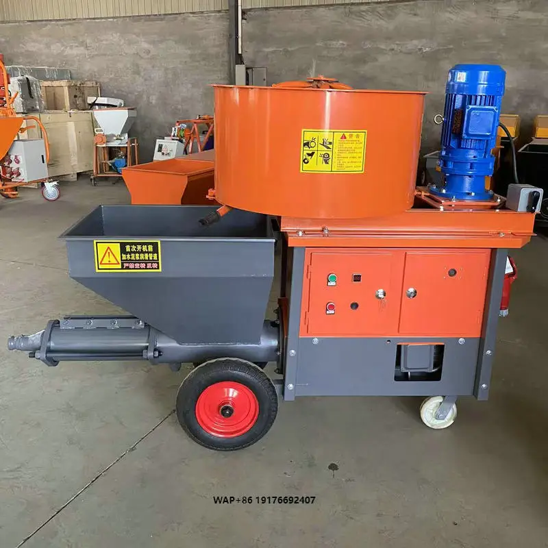 ZB-85 Electric Multi-Functional Mortar Sprayer Machine China Cement Gypsum Integrated Mixing Grouting Spraying Core Motor PLC