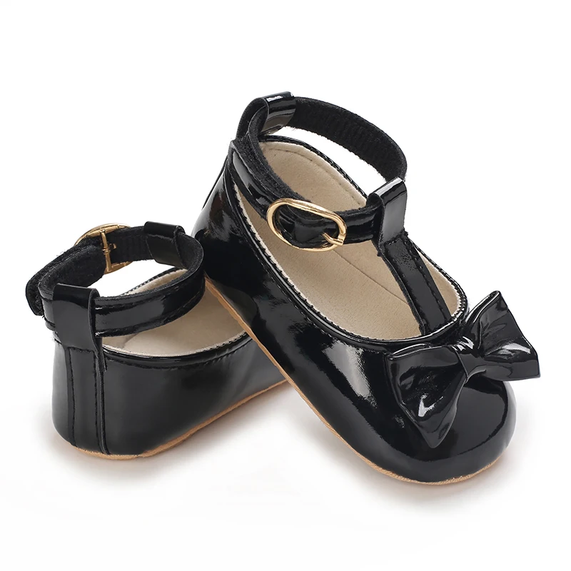 أحذية أميرات للحفلات لحديثي الولادة باللون الأسود للأولاد والبنات أحذية مشي للخطوات الأولى للأطفال الرضع حذاء أطفال غير قابل للانزلاق