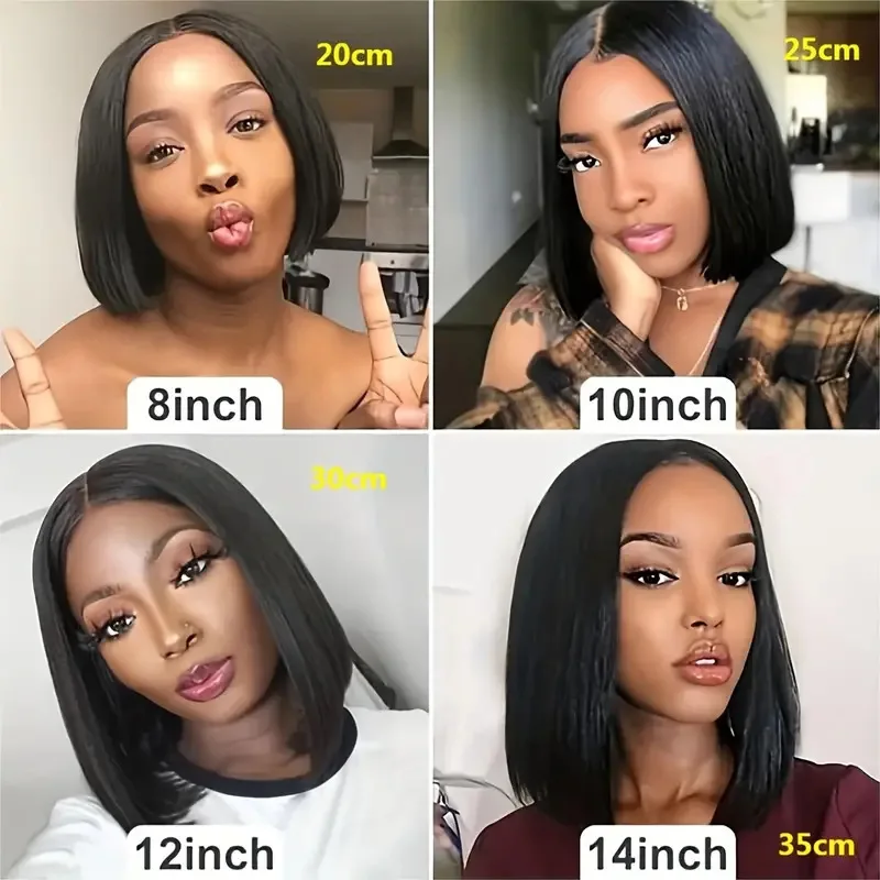 

Короткий прямой парик-боб с кружевной передней частью в европейском и американском стиле, пышный, натуральный, полный.