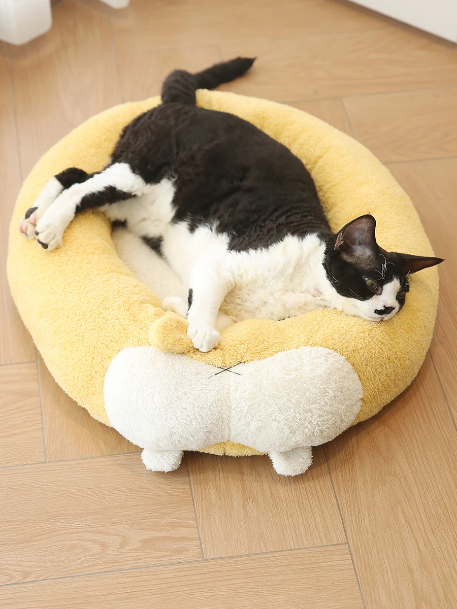 Dog kennel pet deep sleep cat nest warm thickened autumn and winter nest pad sleeping and cat pad winter stepping on milk Pad