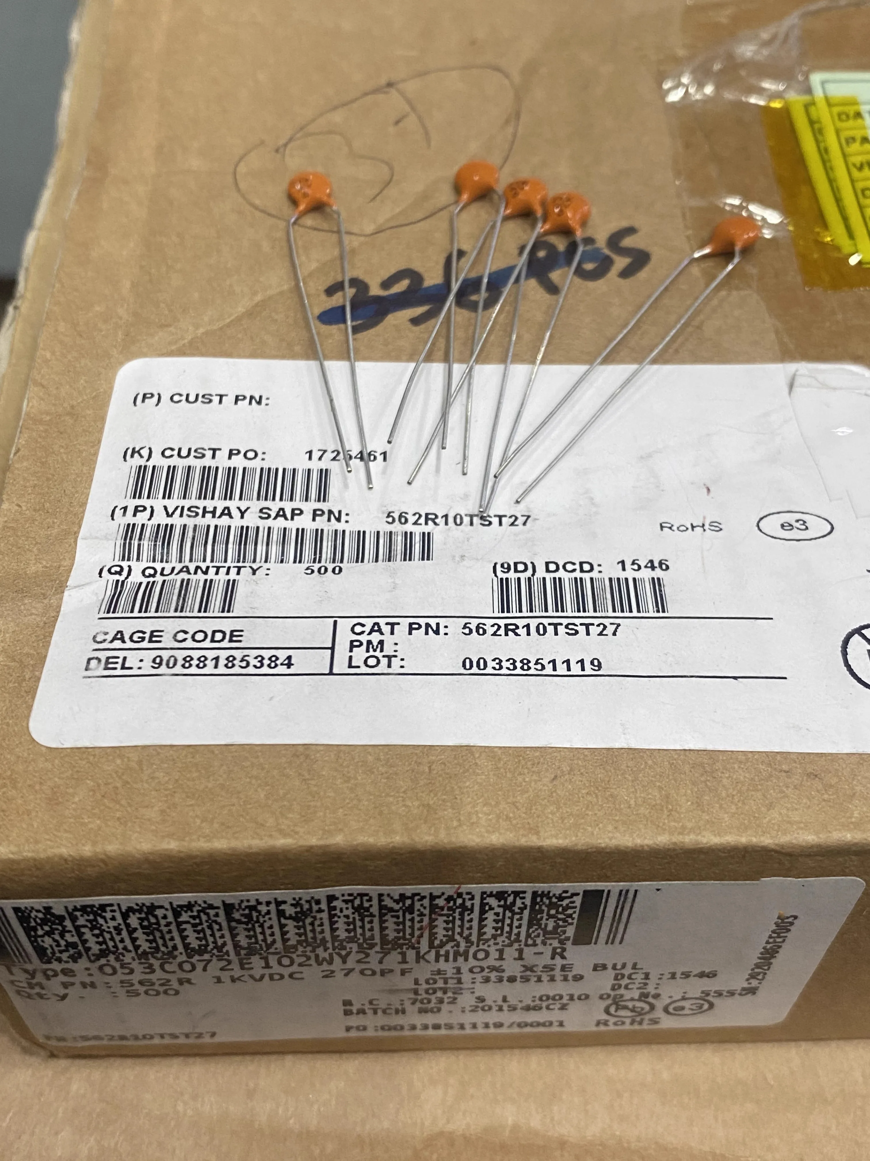 

10 шт. Совершенно новый, оригинальный керамический чип-конденсатор 562R10TST27 с прямым монтажом.