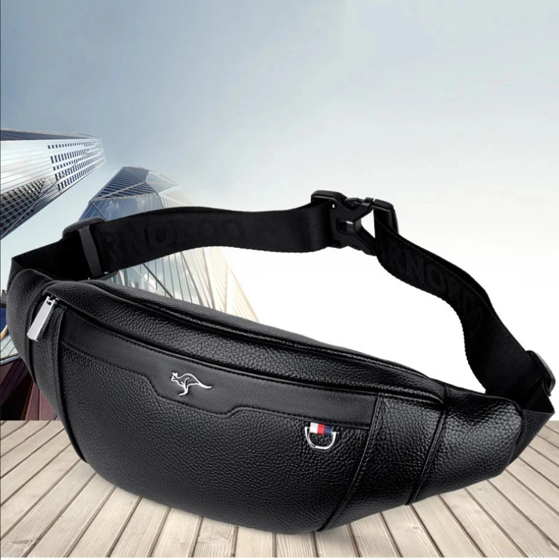 Business Leather Waist Bag Multifunctional Workout Traveling Running Crossbody Casual Wallets Waist Pack Phone Bag Man Chest Bag