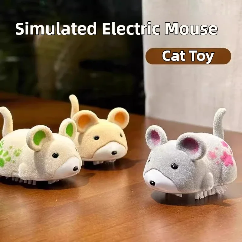 Brinquedo eletrônico para gatos, simulação interativa, mouse em movimento automático, mouse vibratório para gatos, brinquedo para gatinhos, exercício interno, brinquedo para animais de estimação