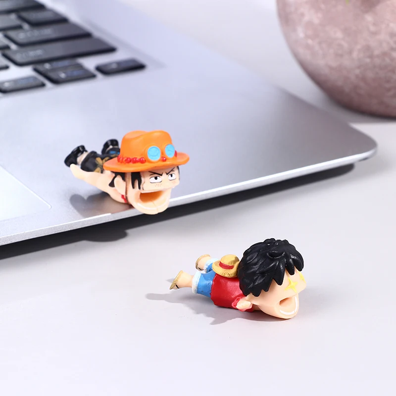 Anime One Pieces Cable Protector Kawaii For Iphone Usb Cable Organizer Winder Luffy Zoro Protector Toys For Children Gift