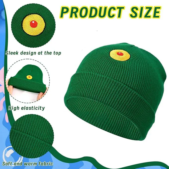 Męskie Damskie Duże Oczy Zielony Kapelusz i Opaska z Antenami na Halloween Kostium Imprezowy Ocean Morze Plankton Anime Cosplay Przebranie Akcesorium