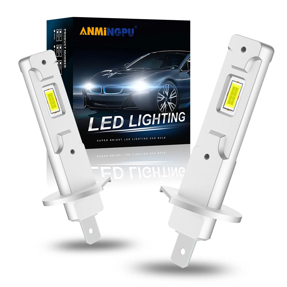 

2Pcs Mini 1:1 Car LED H1 LED Canbus Headlight Bulb 80W 18000Lm 6500K White for Auto Super Bright LED Fog Lights 12V