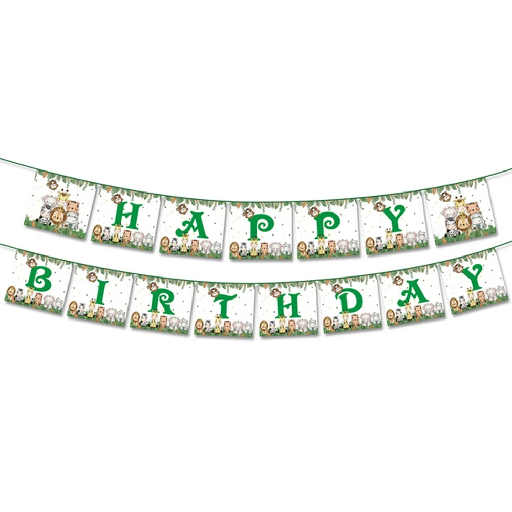 Tischdecke mit Dschungeltieren, Tischbezug, Dschungel-Party-Banner, Dschungel-Wildtier-Geburtstagsdekoration, Safari-Dschungeltier-Geburtstagsdekoration – Detail 3