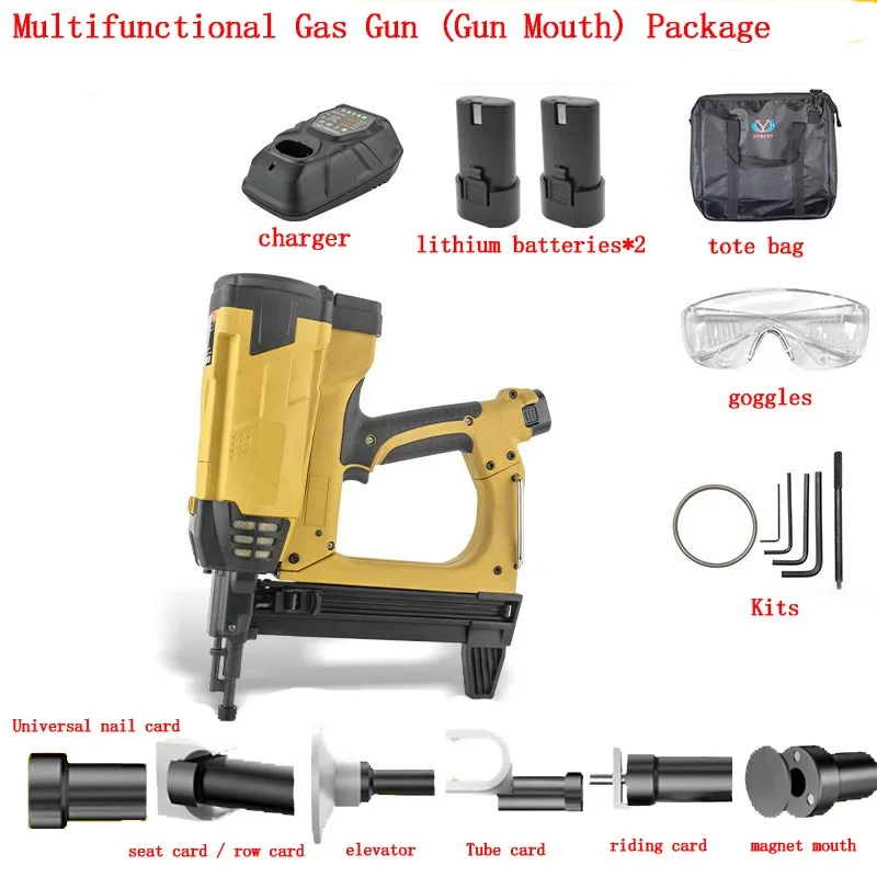 

New Upgrade Pneumatic Nail Gun 7. 2V Lithium Battery Electric Nail Gun Air Stapler Pneumatic Tool Frame and Wire Slot