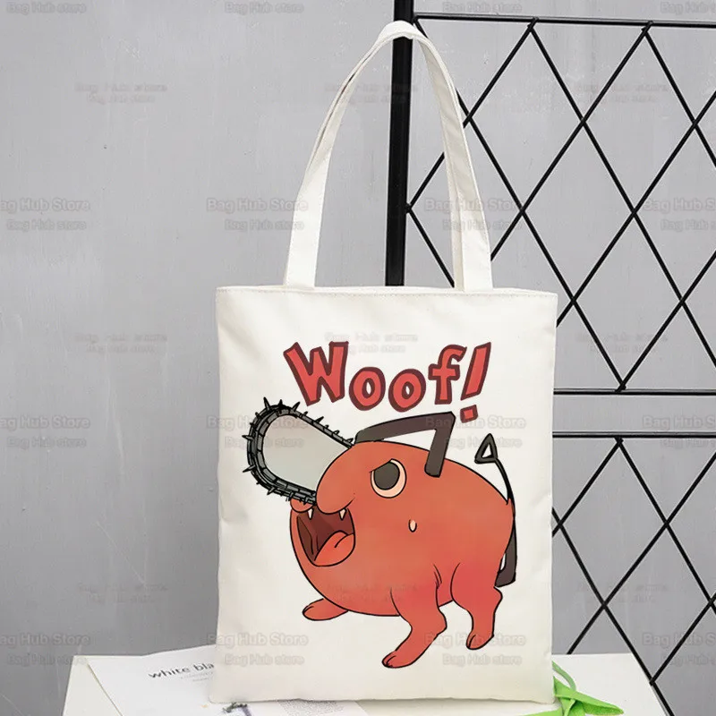 

Chainsawman Kawaii Pochita Denji Graphic Cartoon Printed Canvas Shoulder Bag Female Harajuku Funny Large-capacity Eco