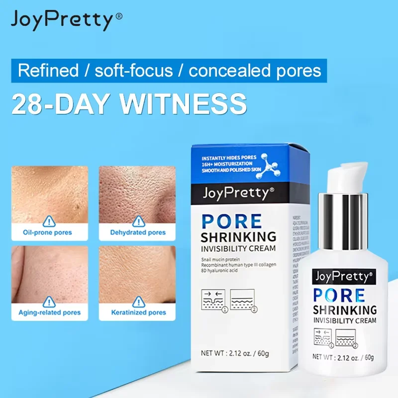 JoyPretty 8D Hyaluronic Acid Pore Shrinking Face Cream Large Pores Blackehead Removal Facial Moisturizing Aging Creams Skin Care