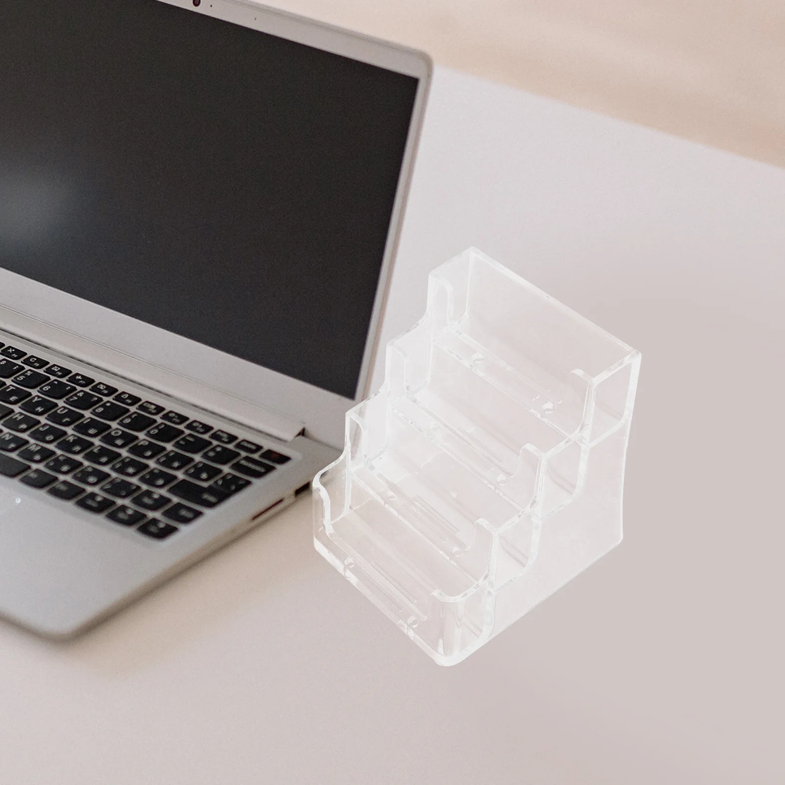 

Business Card Holder Desk Organizer Transparent Acrylic Thickened Non Slip Base Business Card Display Stand