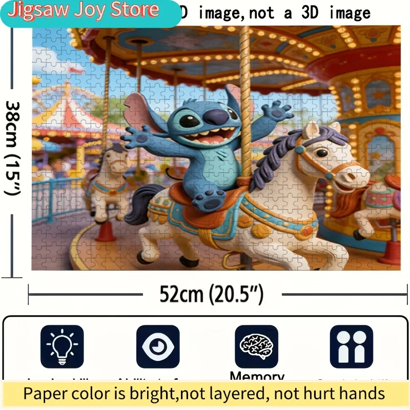 Impression de décoration d'intérieur Disney Stitch et Mickey |   Puzzle, idéal pour les adultes, casse-tête, parfait pour Noël et les vacances