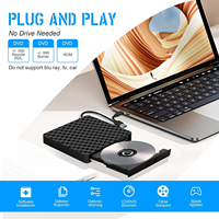 External CD DVD Drive 2 in1 USB3.0 TypeC Slim Protectable DVD-RW Optical Drives CD Player Burner Reader for Laptop Desktop PC