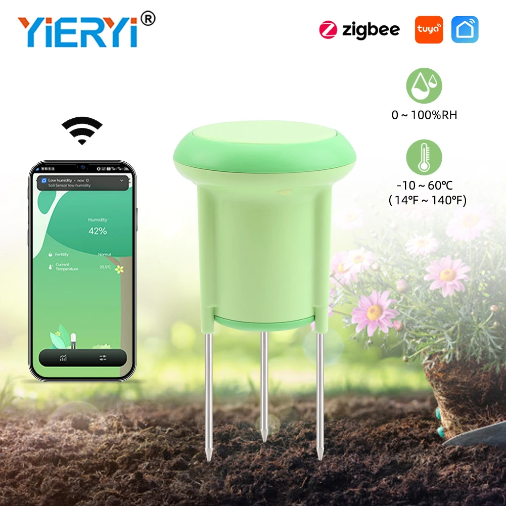 

Tuya Zigbee Soil Moisture Meter Wireless Temperature Humidity Tester Plant Monitor IP66 Waterproof Detector for Garden Planting