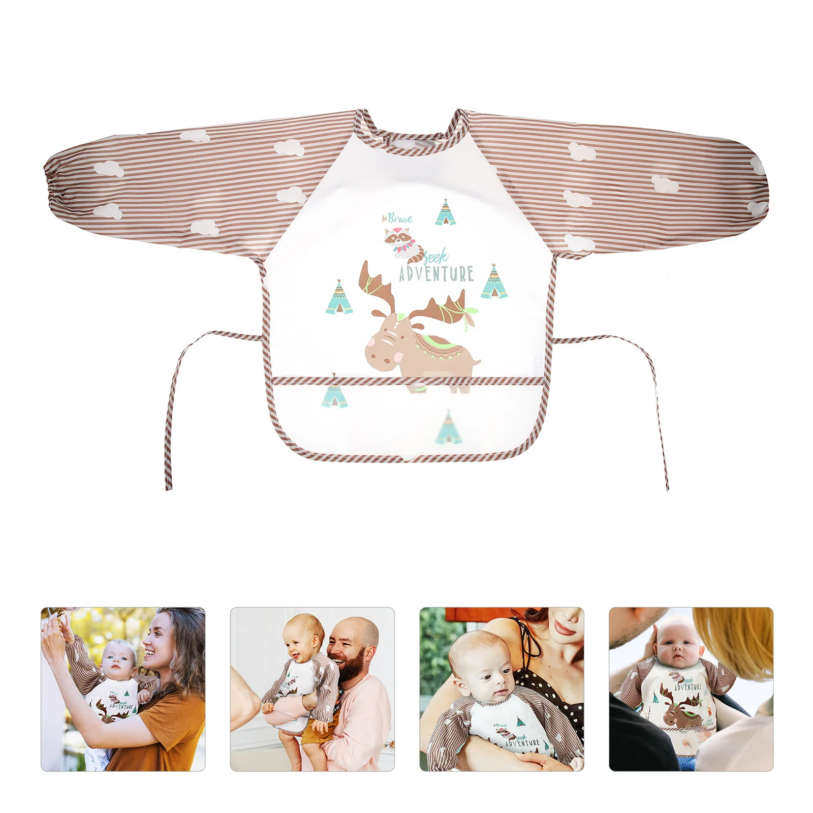 

Baby Waterproof Sleeved Bib Eva Long Sleeve Infant Feeding Smock Protective Clothes Cover Pocket Baby Bib Smock Bibs for Babies