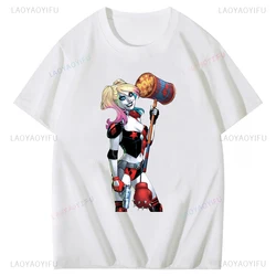 Harley Quinn Printed Cotton T-shirt Men's and Women's Casual Summer Short Sleeve Top for A Stylish and Comfortable Crewneck Look