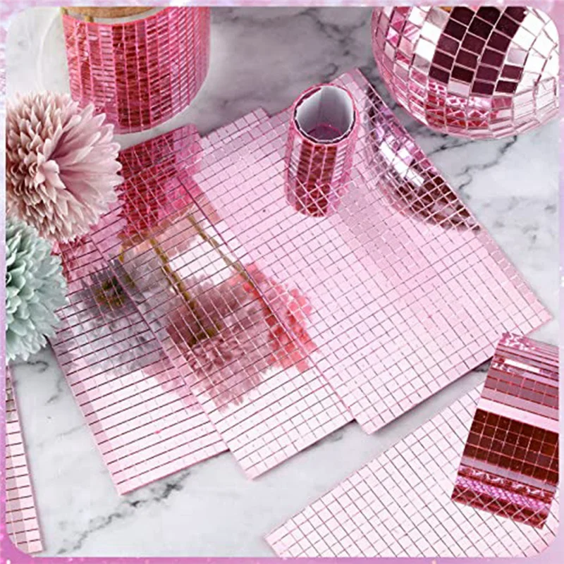 

News 18 Sheets Self Adhesive Mirrors Mosaic Tiles Acrylic Square Mirror Tiles Disco Ball Mirror Stickers For DIY Craft