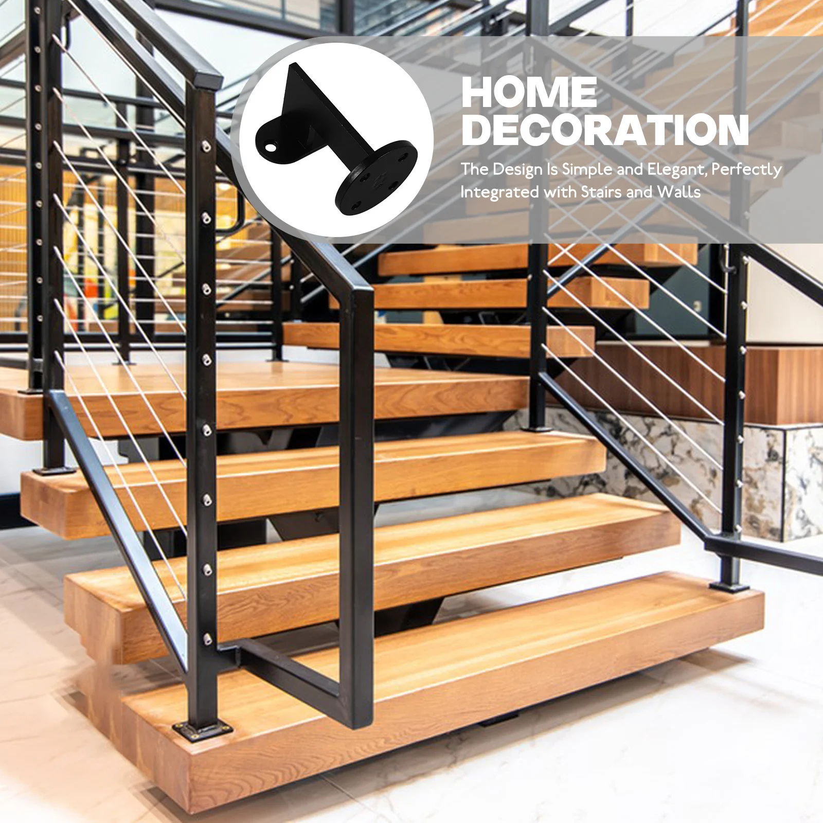 

Stainless Steel Handrail Brackets for Stairs Durable Scratch Resistant Wide Application Easy Install Handrail Bracket