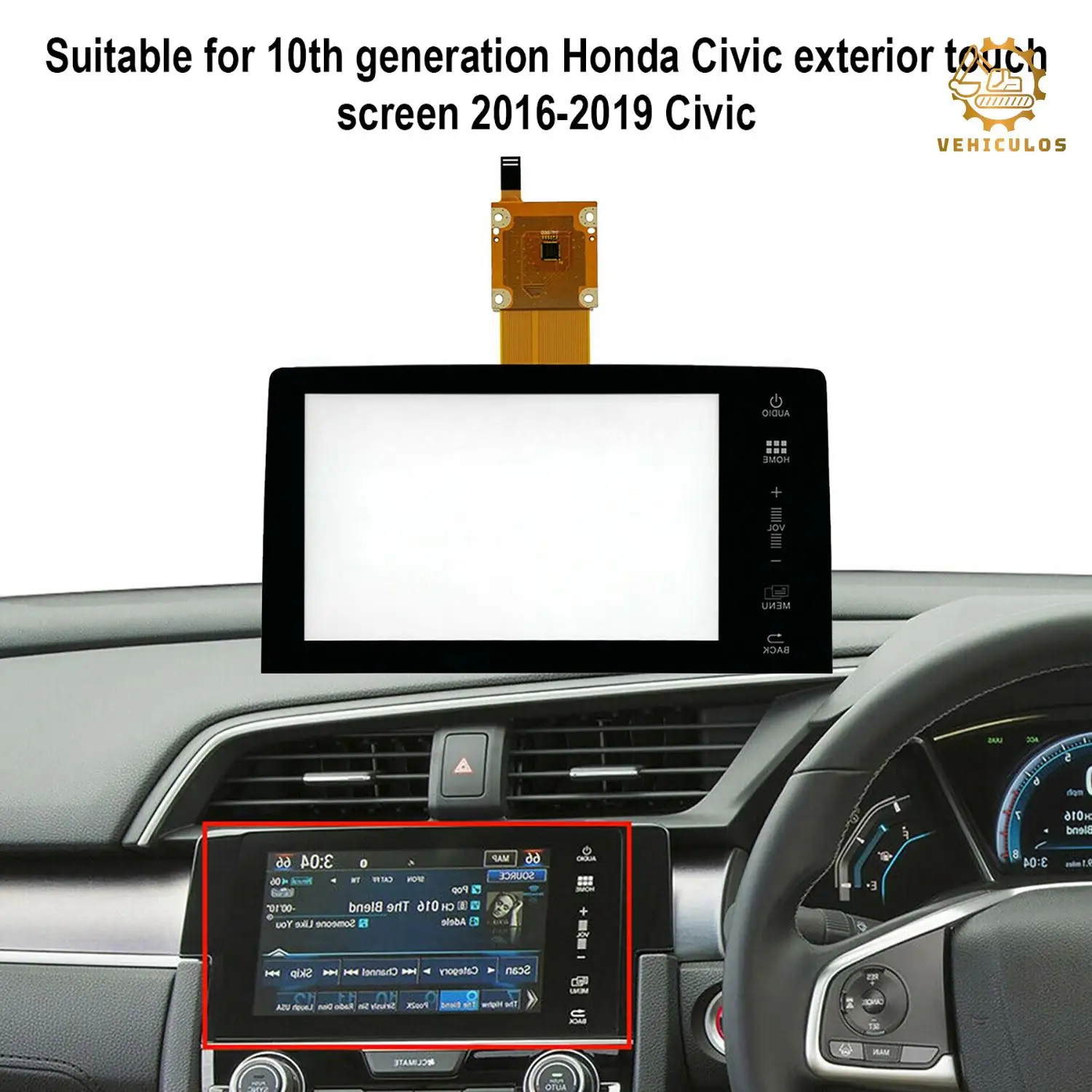 

1Pcs 7 Inch Touch Screen Multimedia Radio Navigation for Honda Civic 10th 2016-2019 39710-TBA-A11 39710-TBA-305 Replacement