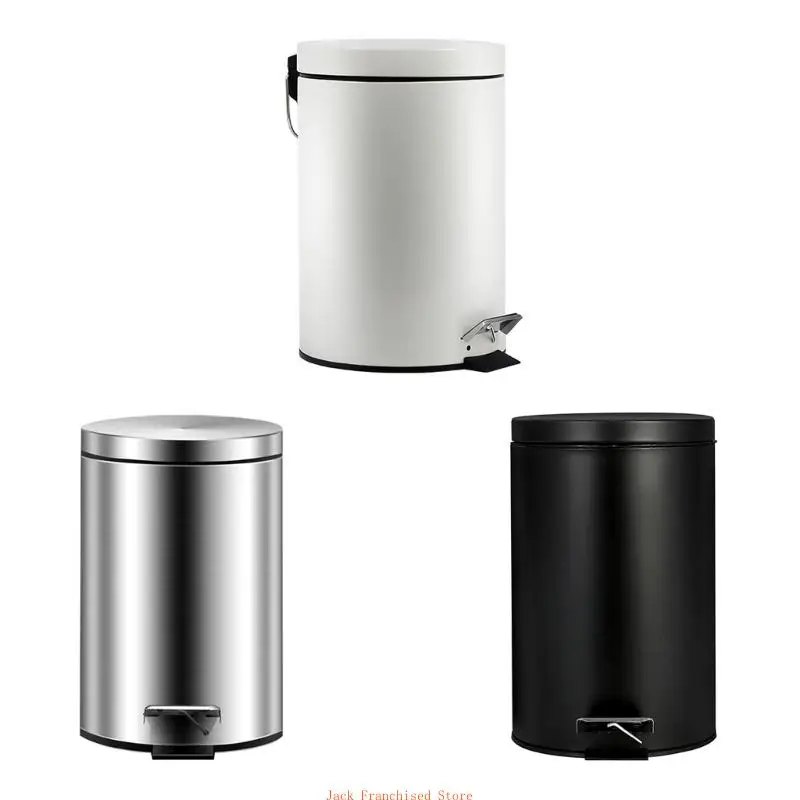 Elegant Small Trash Can Waste Bin with Swing Lid Pedal Operated for Bathroom and Small Space