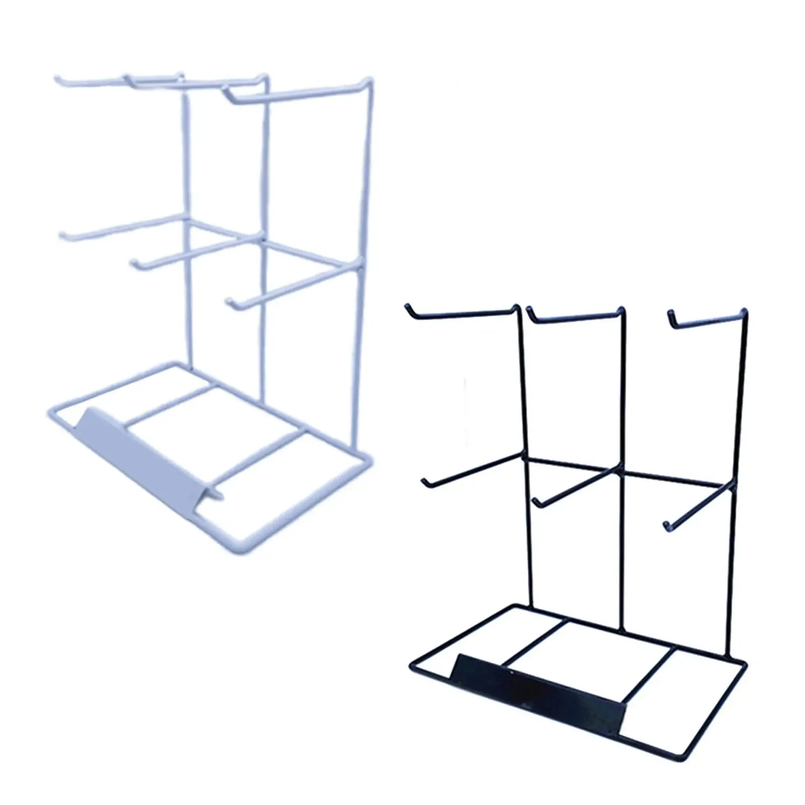 

Jewelry Show Stand Double Layer with Hooks Multifunctional Space Saving Hanger for Keychains Hairbands Pendant Ear Hooks Home