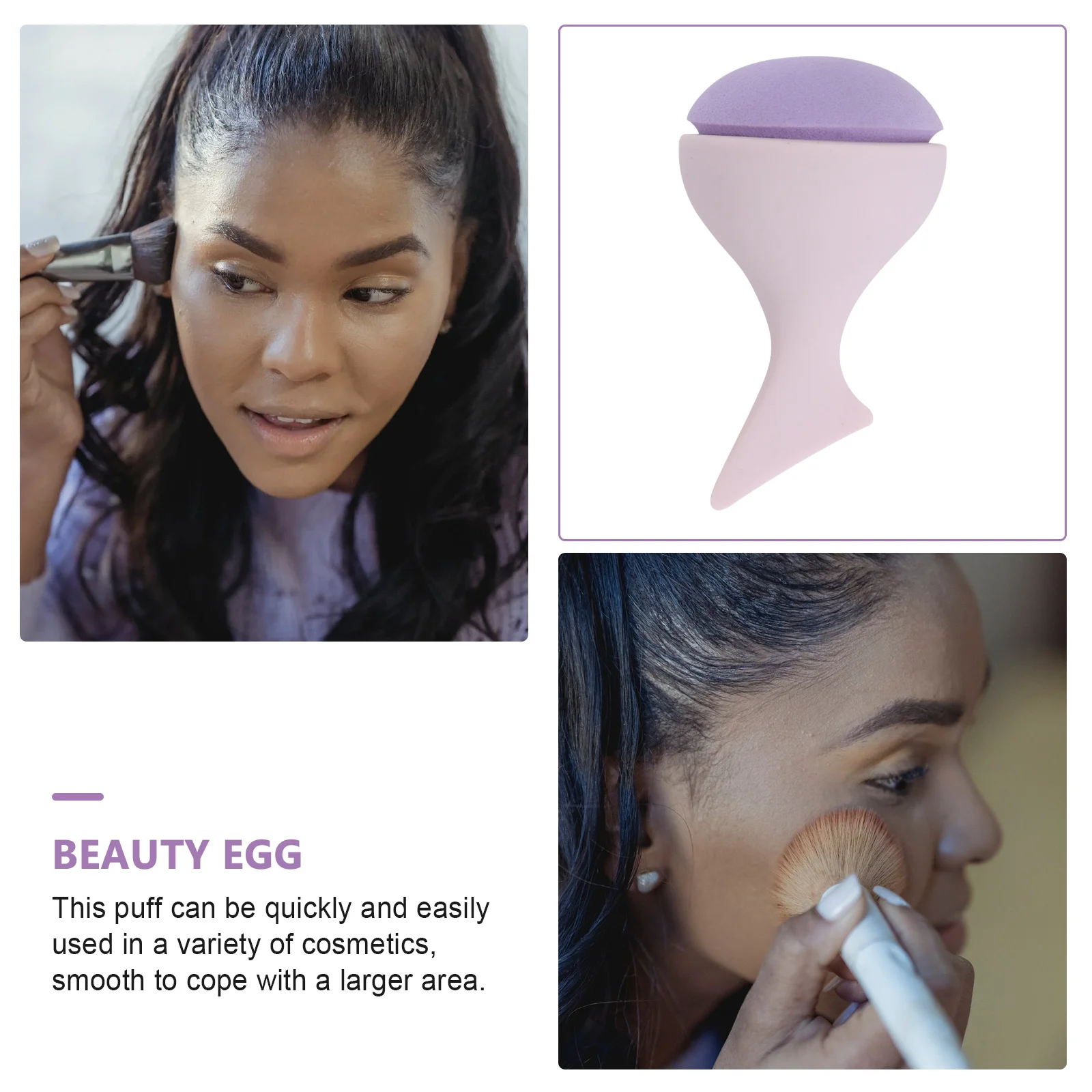 2 Esponjas de Maquillaje con Diseño de Sirena, Rosadas, de Doble Uso, Secas y Húmedas, para Polvo, de Uso Rápido y Fácil, Suaves y Transpirables, Herramientas para Base de Maquillaje