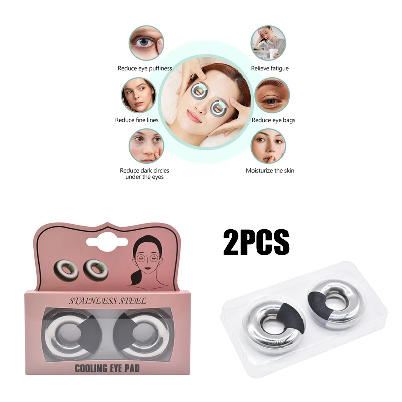 

2PCS/lot Stainless Steel Eye Circles Eye Compress Ice Pack Ring Cold Compress Eye Beauty Diminishing Dark Circles Massage Device