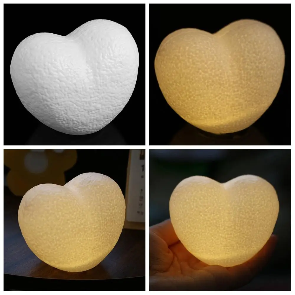 Portable Three-dimensional Love-Shaped Night Light Pink White Atmosphere Decoration Heart Shaped LED Lamp Ambient Light Wedding