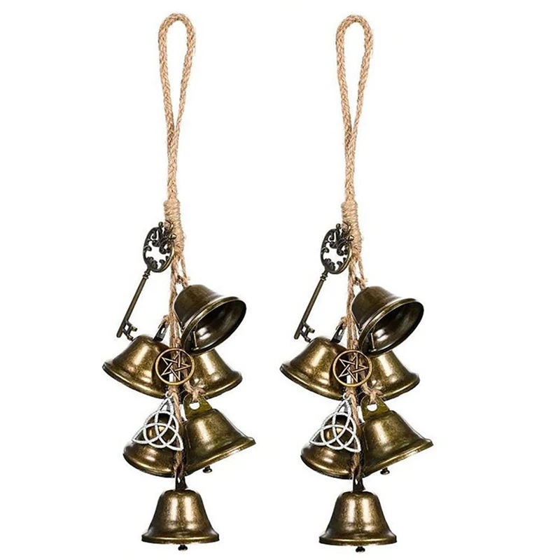 

2Pcs Witch Wind Chime Door Hanging Wind Chime Witchcraft Bell Decor Witches Bells Temple Wind Bell Retro Wind