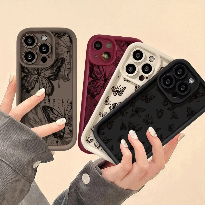 Coque de téléphone élégante à motif floral et papillon pour OPPO A5 A6 Pro A5X A6X A6C A38 A18 A60 A57 A17 A58 A78 A98 Find X5 X8 X9 Pro