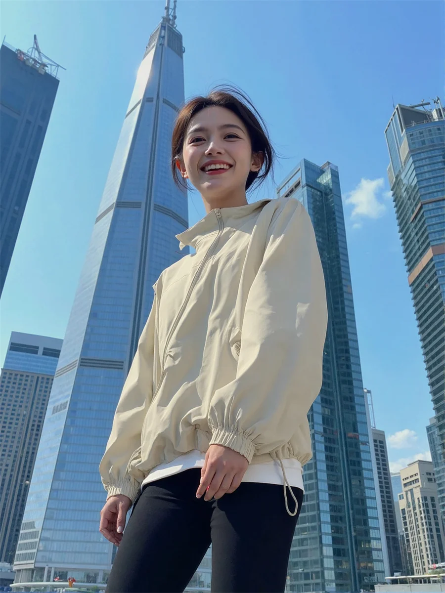 

Свободные куртки на молнии с капюшоном, эстетический топ, женские весенние жаккардовые карго, вечерняя шикарная верхняя одежда, уникальная легкая подкладка для поездок на работу