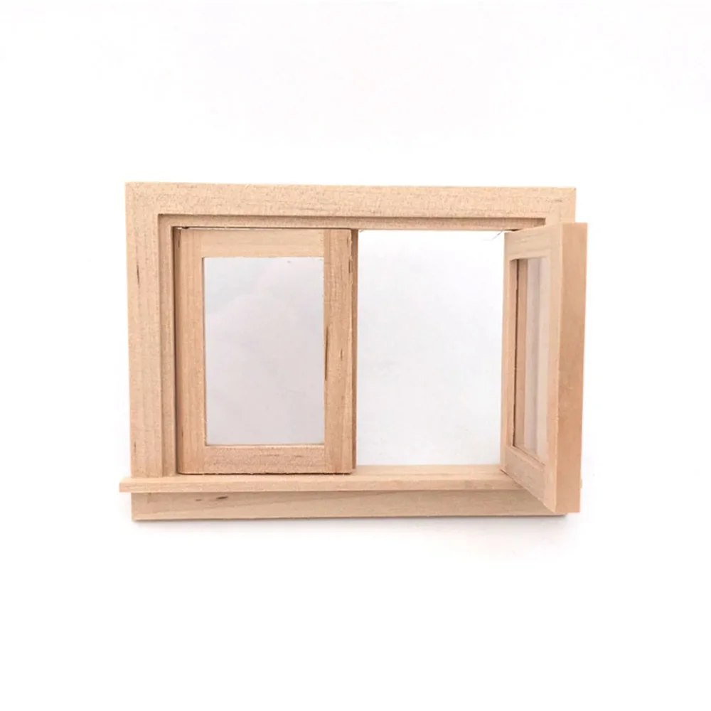 1/12 Dollhouse Miniature Wooden Window Mini Furniture Model Toys for Doll House Accessories  Decoration