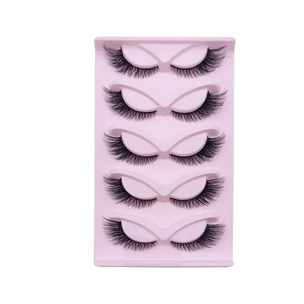 5 Paare Katze Wimpern Faux Nerz Fuchs Wimpern geflügelt flauschige gefälschte Wimpern Maquiagem natürliche lange Faux Cils Make-up