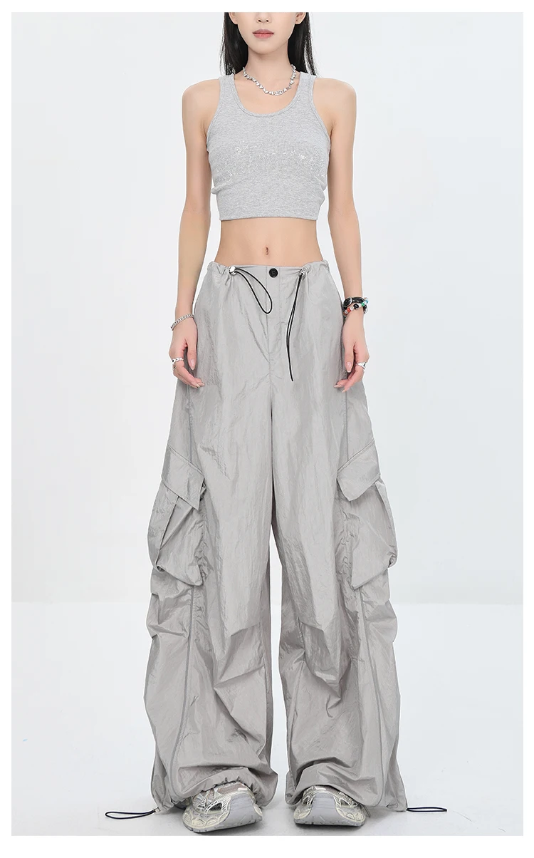 

Summer and Autumn New Women's Pants, American Style Spicy Girl Gray Quick Drying Work Pants