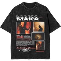 Couple T Shirt Rapper Maka Tour Washed T Shirts Hip Hop Summer Tees Y2K Fun Loose Casual Clothes Gift Idea