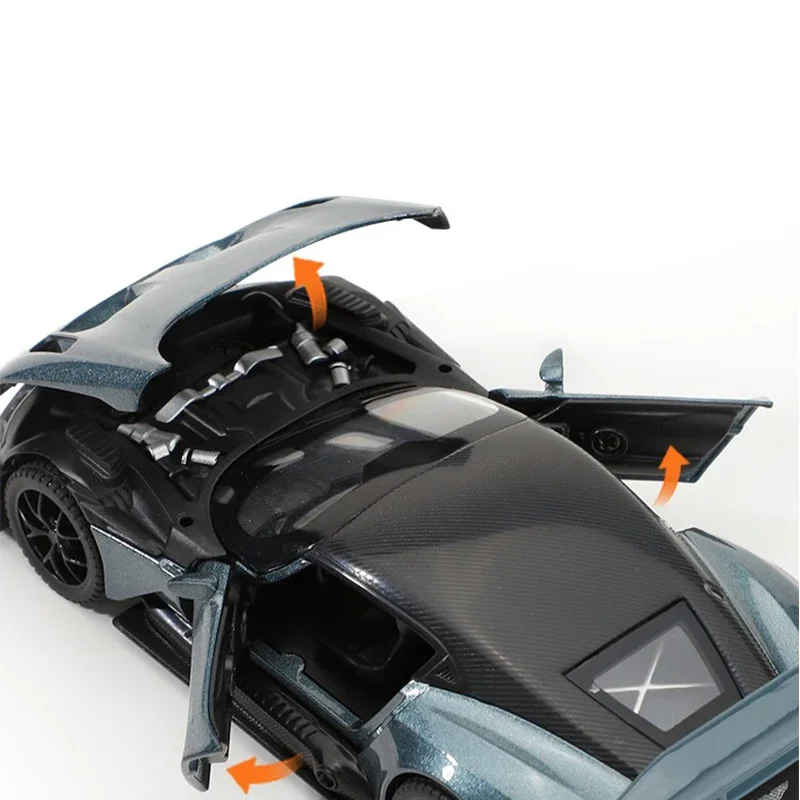 1/32 Aston Martins Vulcan Model samochodu sportowego ozdoba kolekcja samochodów miniaturowy dźwięk i zabawki podświetlane pojazdu dla dzieci