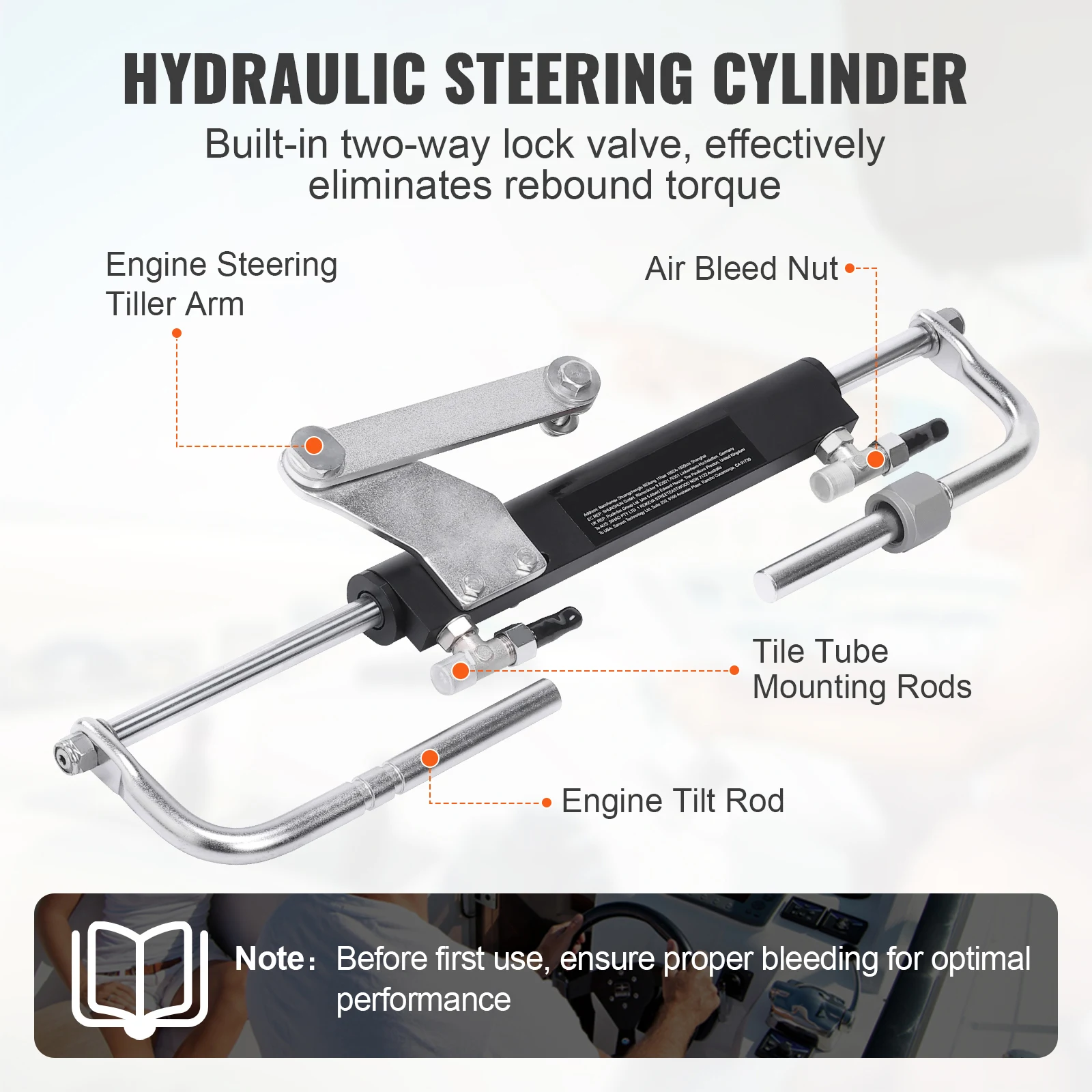 مجموعة توجيه خارجية هيدروليكية SucceBuy بقوة 90 حصان نظام توجيه هيدروليكي للقوارب البحرية لمحطة واحدة واستخدام القوارب ذات المحرك الواحد