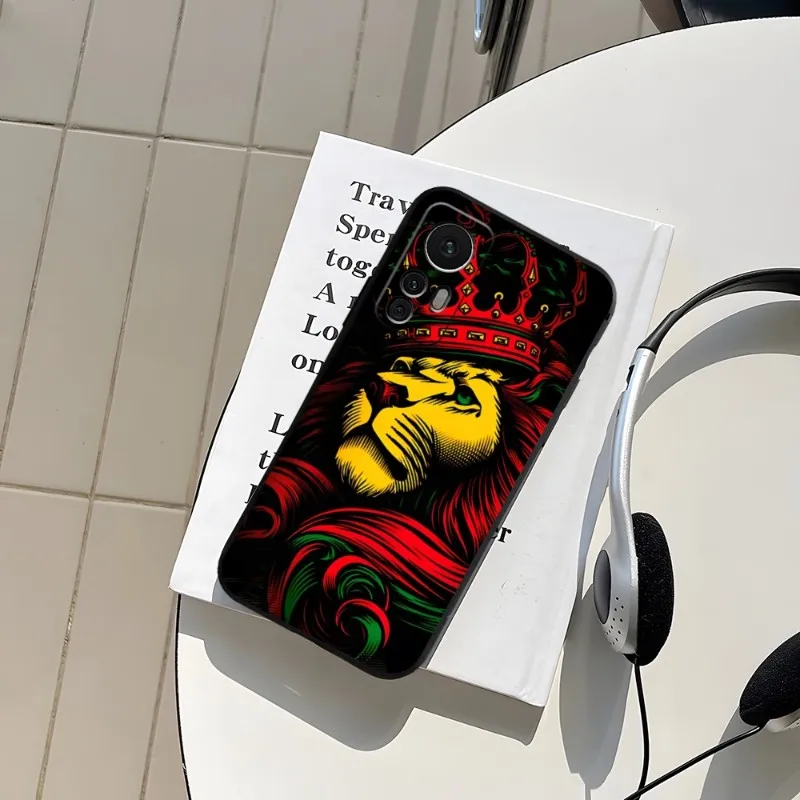 Bob Marley Rasta Lion Phone Case Funda For Xiaomi 13 12 11 10T 9 T Pro Pro Lite Ulltra X MIX4 CIVI Black Coque