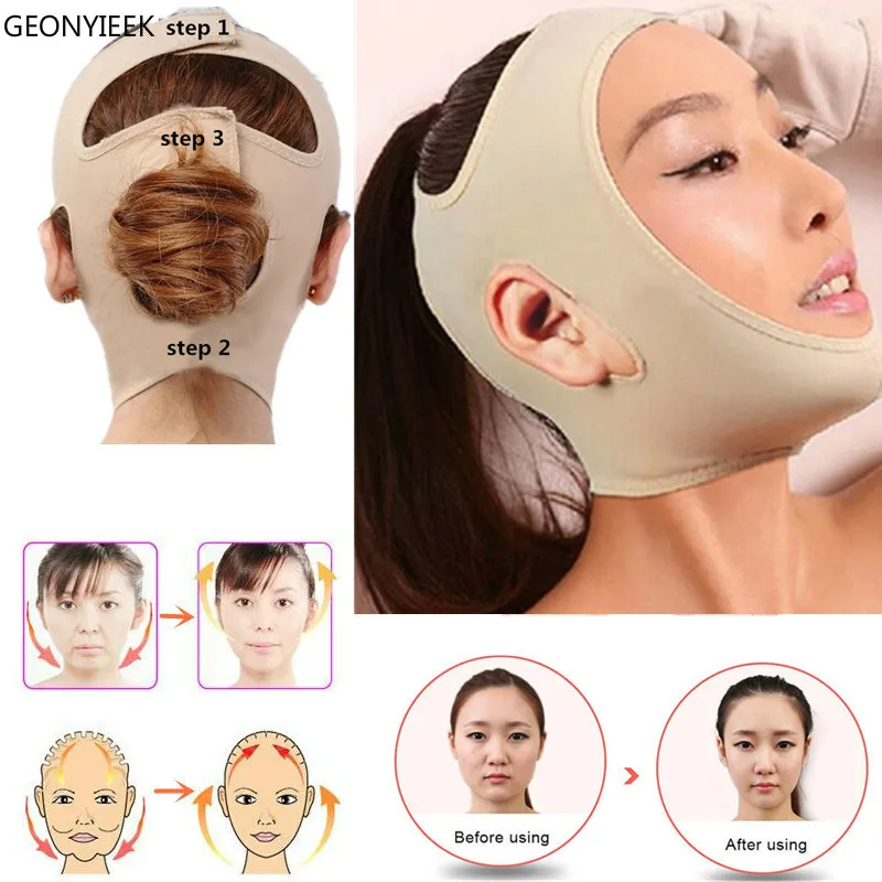 Face Slim V-Line Lift Up Mask Cheek Chin Neck Slimming Thin Belt Strap Beauty Delicate Facial Thin Face Mask Slimming Bandage