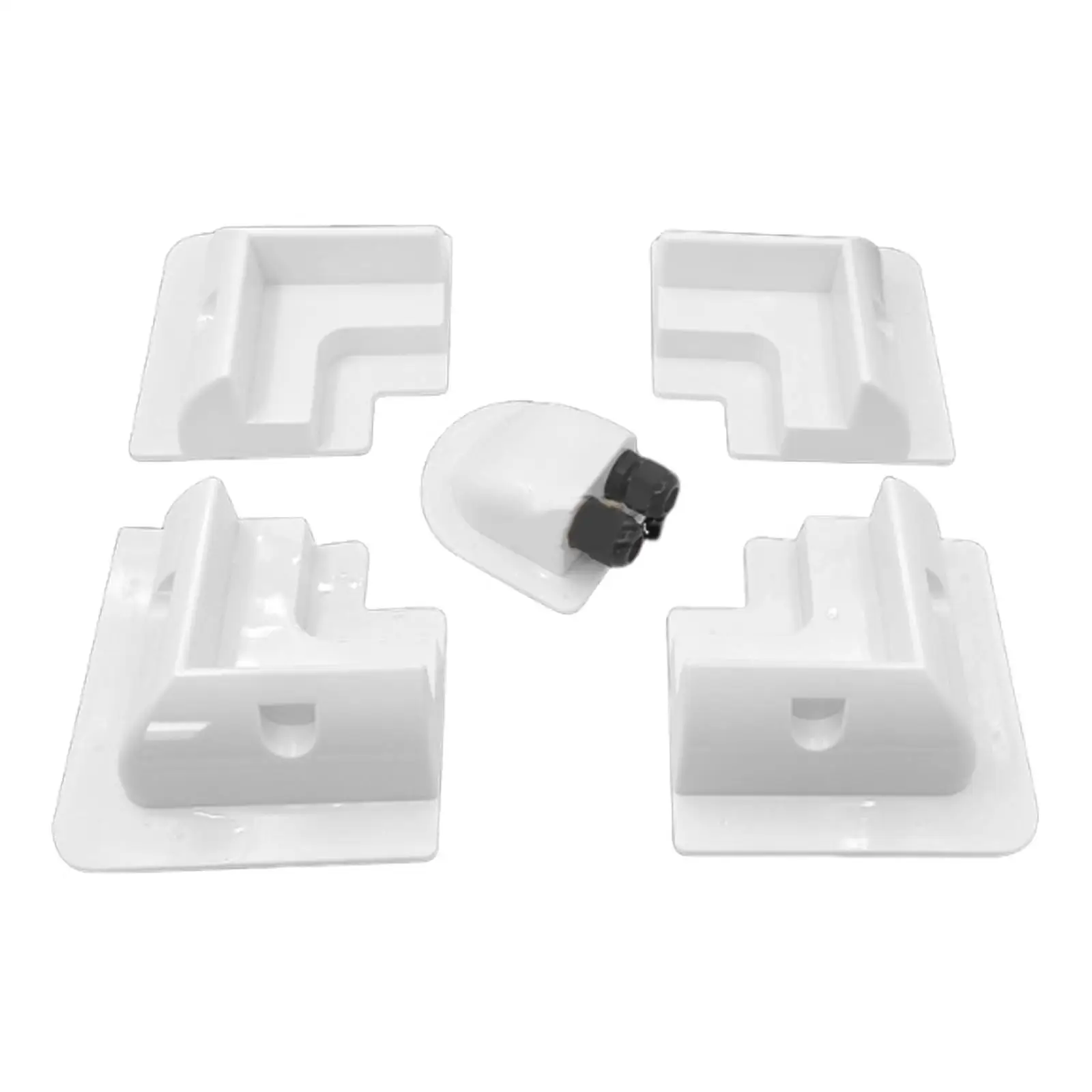 Solar Panel Brackets ABS Corner Kit Roof Mounts with Junction Box for Rvs Boats Vans Motorhomes No Drilling Easy Install